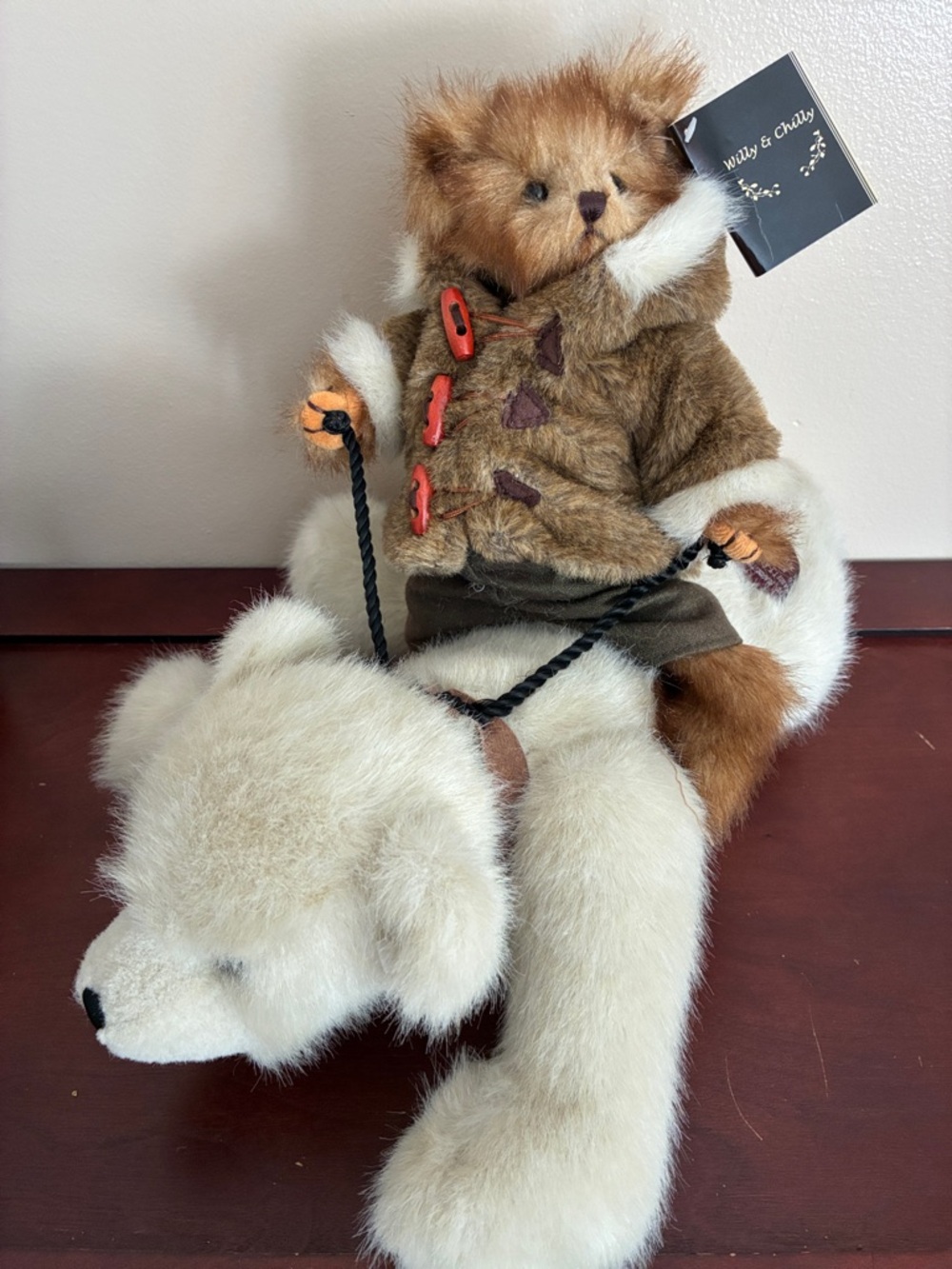 Willy & Chilly Plush Bear Rider - Brown & Cream Fur